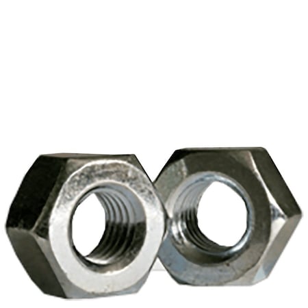 Heavy Hex Nut, 7/16-14, Steel, Grade A, Zinc Plated, 27/64 In Ht, 100 PK